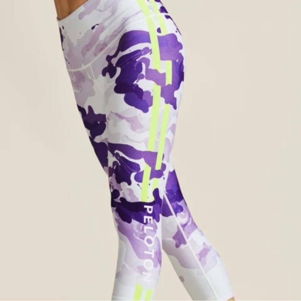 Peloton x WITH Wear It To Heart Nail Polish Camo Print Capri Leggings